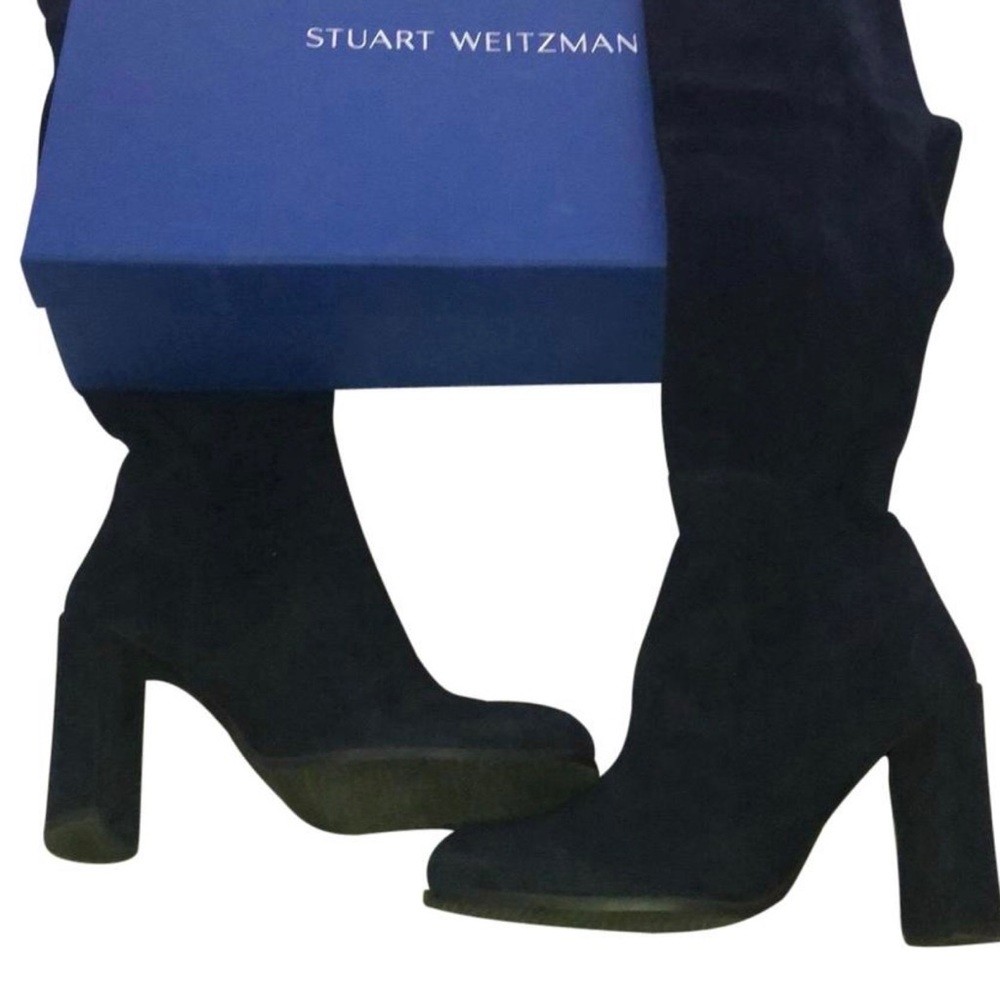 Stuart Weitzman navy Suede thigh highs boots